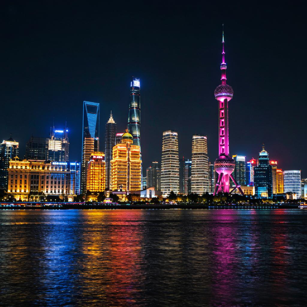 Shanghai Bund skyline at night